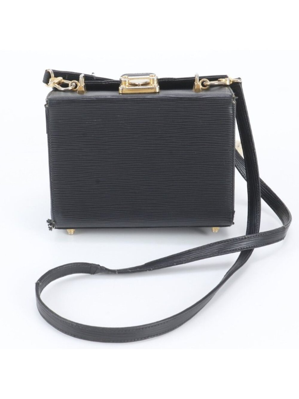 Fendi Leather 2-Way Shoulder Bag Crossbody Vanity Black
